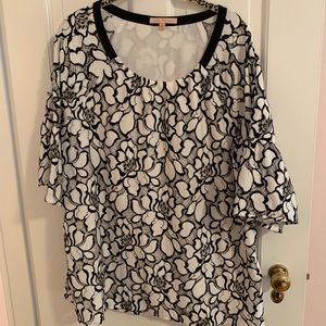 Black&white lace work top WORN ONCE